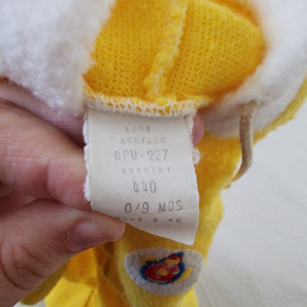 Vintage Yellow Fleece Clown Footed PJs 3-9 months - Picture 5 of 6